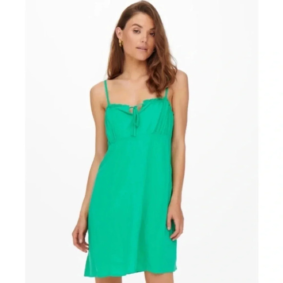 ONLY - ONLNOVA LIFE STRAP ALEXA DRESS SOLID PTM GREEN SIZE XS NWT Sun Dress - Picture 3 of 14